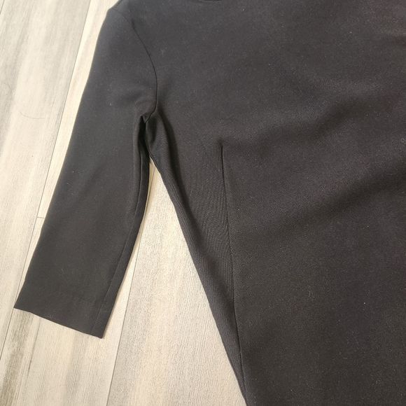 Gap mini dress 4 black shift 3/4 sleeve feminine comfort back zipper short - Picture 4 of 8